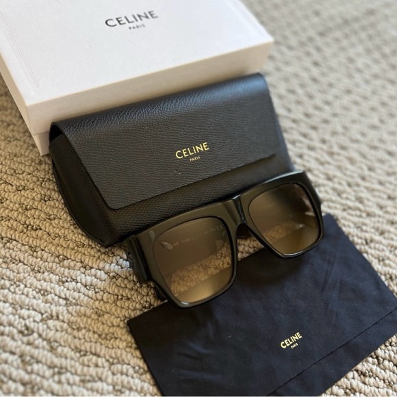 Celine- Chunky Rectangle Acetate Sunglasses (WOMAN) - Picture 1 of 8